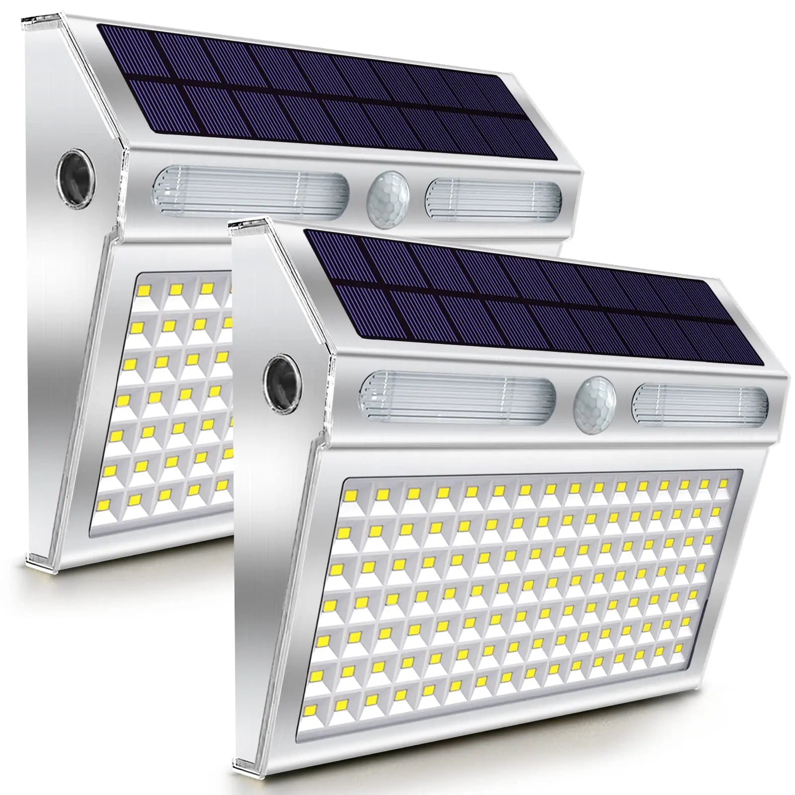 Solar LED Motion Sensor Security Light 112 LED Stainless Steel IP65 4 Modes 2200mAh 120 Degree 5 to 8 Meter Range Outdoor Wall Fence