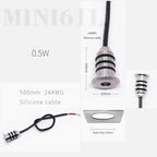 IP68 Mini LED Recessed Underground Spotlight 0.2W 0.5W DC 12V 60 Degree CRI 80 PWM Dimmable Stainless Steel Warm White Natural White Cool White Red Blue Green