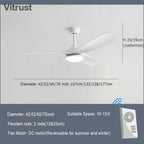 Modern Wooden Ceiling Fan Remote Control Light