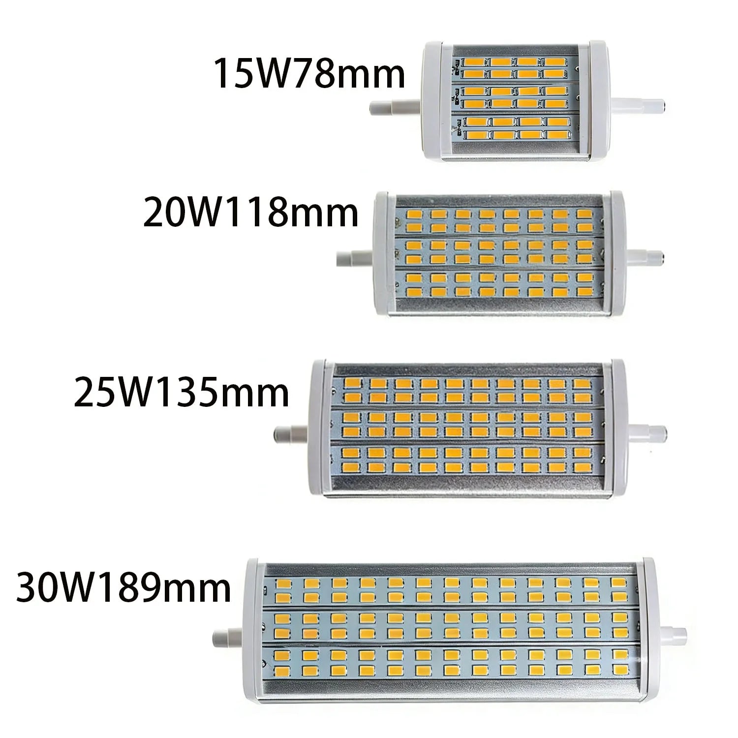 R7S LED Tube 15W 20W 25W 30W 78mm 118mm 135mm 189mm Epistar 120lm/W 270° AC 85-265V