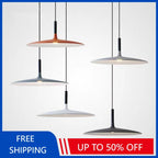 Modern Nordic Round LED Pendant Light Aluminum White Black Gray Yellow AC 85-265V
