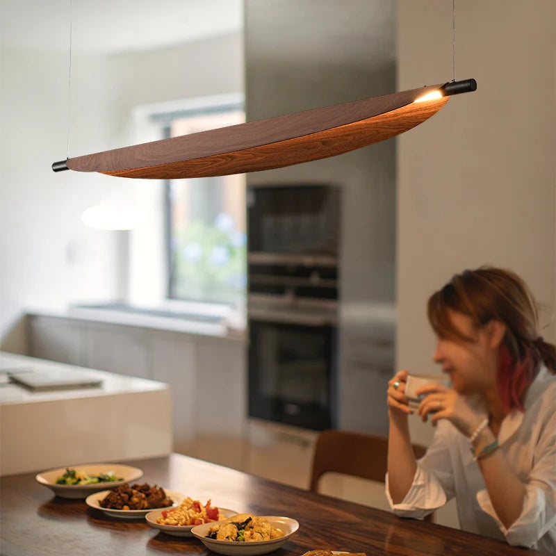 Japanese Wabi-Sabi LED Pendant Chandelier Wood Grain Iron E26 AC 90-260V Living Room Kitchen Bar