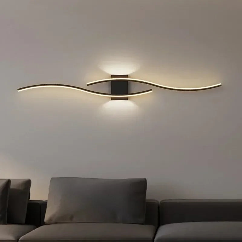 Modern LED Strip Wall Sconce 60cm 80cm Remote Control Up Down Light 90-260V