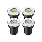 4-Pack IP66 LED Underground Buried Light 5W 10W 15W AC 85-265V DC 12V CRI 80+ Garden Path