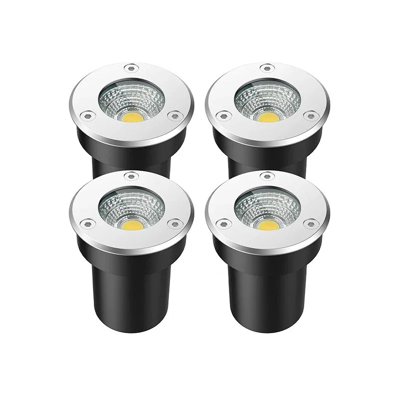 4-Pack IP66 LED Underground Buried Light 5W 10W 15W AC 85-265V DC 12V CRI 80+ Garden Path