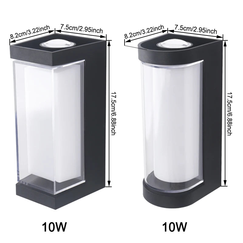 IP65 Waterproof LED Up Down Wall Light 10W Indoor Outdoor Sconce AC85-265V