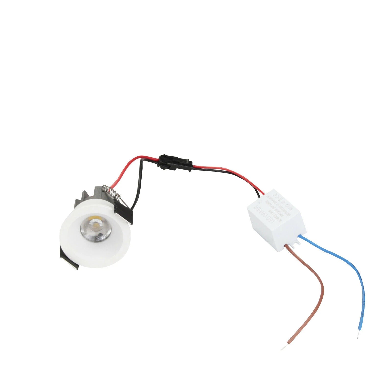 5-Pack 3W Mini COB LED Recessed Downlight 30° 280-350lm D40mm AC 85-265V Black White Driver