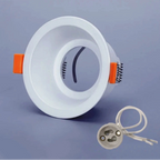 GU10 MR16 Recessed Downlight Mounting Frame Aluminum White Black Single Ring 75mm Cutout