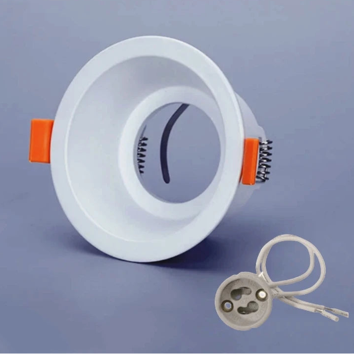 GU10 MR16 Recessed Downlight Mounting Frame Aluminum White Black Single Ring 75mm Cutout
