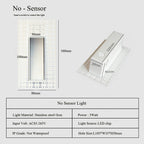 Frameless LED Recessed Step Stair Wall Light 3W PIR Motion Sensor or No Sensor AC 100-240V Warm White Natural White Cool White White Black Indoor