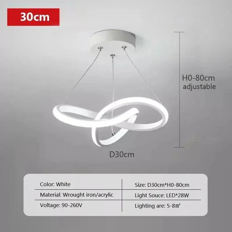 Nordic LED Pendant Light Metal Cord Suspension Dining Room Corridor 90-260V
