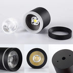 Dimmable COB LED Cylinder Ceiling Downlight 5W 7W 9W 12W 15W 18W Forged Aluminum Knob Switch 45 Degree Adjustable AC 110-220V