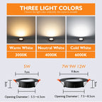 LED Recessed Downlight 5W 7W 9W 12W 15W 18W Lathe Aluminum 85 to 95 lm/W AC 110V or 200-240V Warm White Natural White Cool White 10 Pack