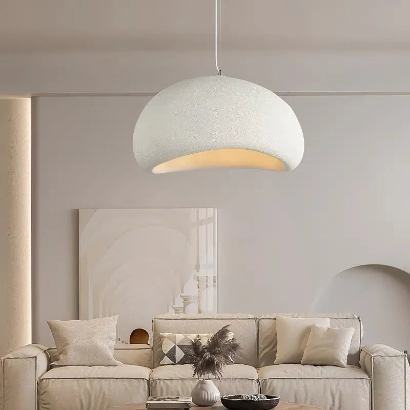 Nordic Wabi Sabi Pendant Light G9 Handmade Polystyrene Chandelier White Grey 90-260V