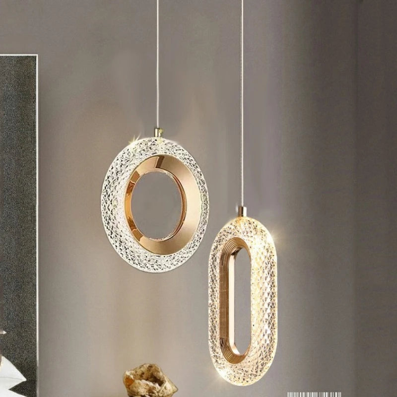 Modern LED Cord Pendant Light Aluminum Iron Gold Plated Single AC 90-260V Living Dining