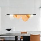 Nordic Minimalist Linear LED Chandelier Iron Acrylic Semi Flush Mount Touch Switch 3 Color Temperatures AC 90-260V Dining Room Bar