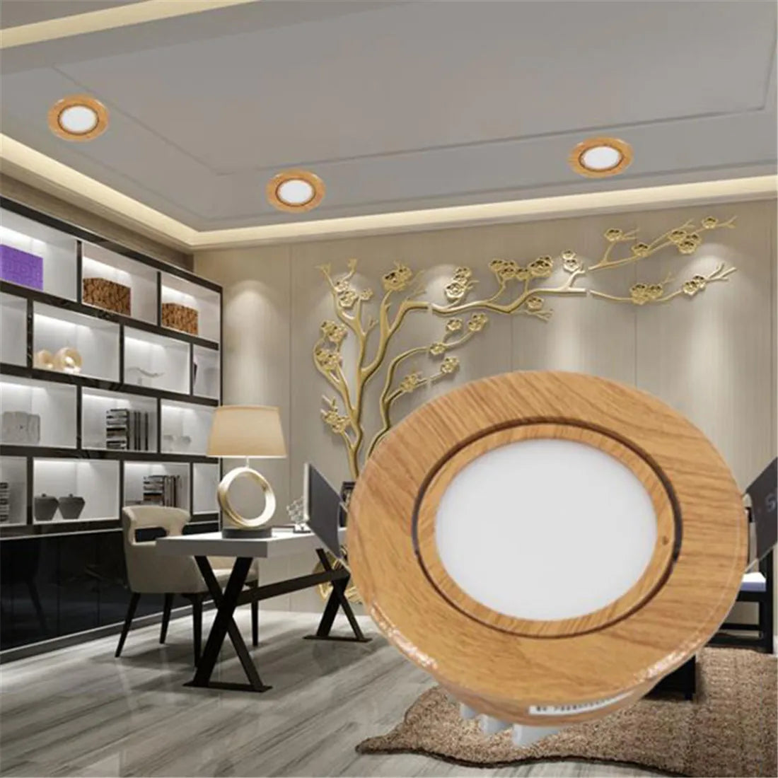 Wood LED Recessed Ceiling Light 5W AC 100-240V Warm Cool White CCC CE RoHS 1/6/10 Pack