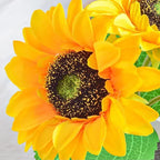 Sunflower LED Night Light USB Rechargeable 1W Warm White 2 Brightness Modes Silk Cloth Plastic Bedroom Bedside Table Lamp