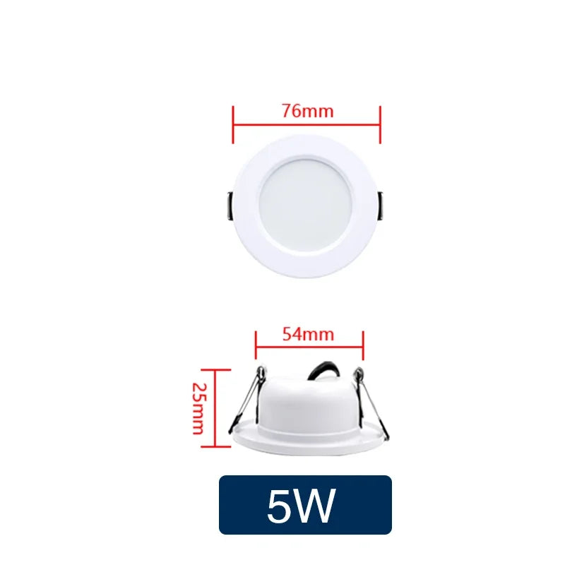 LED Recessed Downlight 5W 9W 12W 15W 18W Epistar DC12V DC24V AC110-220V 120° 2-Year