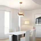 Modern Glass Pendant Light Smoky Gray Gold Knob Dimmable AC 90-260V Dining Room Bedroom