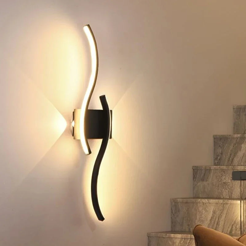 Modern LED Strip Wall Sconce 60cm 80cm Remote Control Up Down Light 90-260V