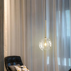 Nordic Glass Ball Pendant Light D15 20 25cm G4 Clear Glass Iron White Black Gold AC 90-260V
