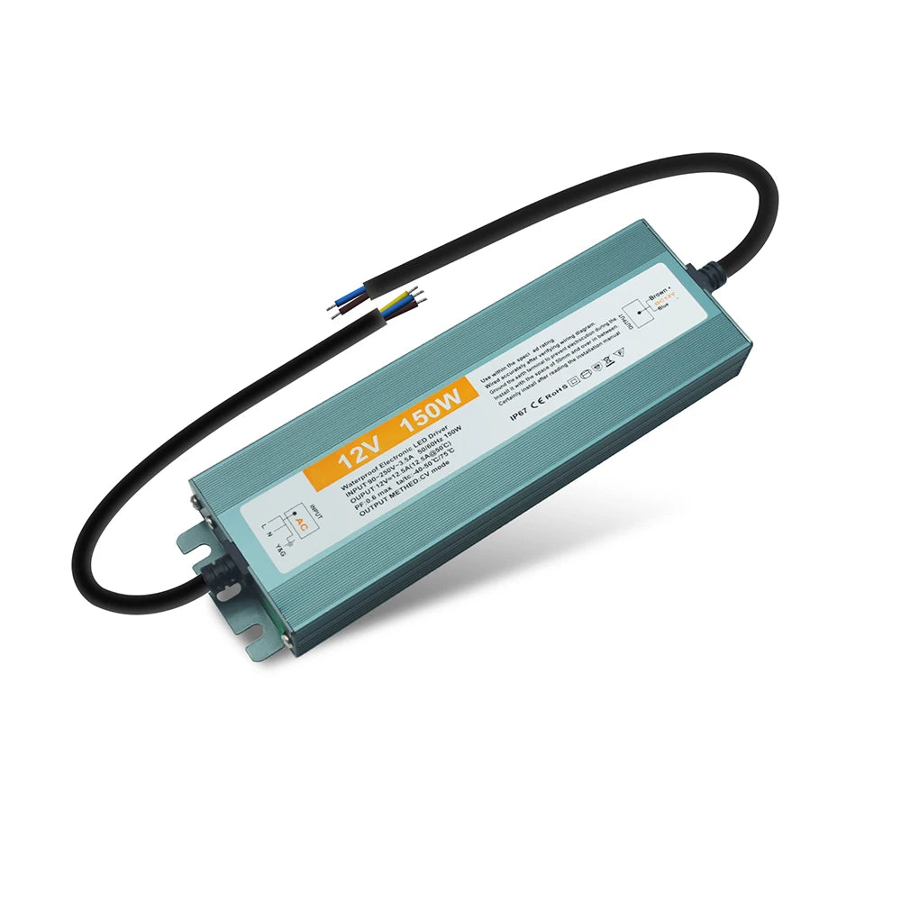 IP67 Waterproof LED Power Supply DC 12V 24V 36W-600W AC 110-250V OCP SCP OVP Outdoor