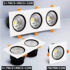 Dimmable COB LED Downlight Single Double Triple Head 7W 9W 12W 36-Degree CRI 92+ 85-265V