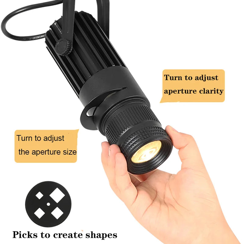 COB LED Track Spotlight 15-20° 90-100lm/W 3-CCT Touch Dimmable AC 85-265V L180mm Surface Mount