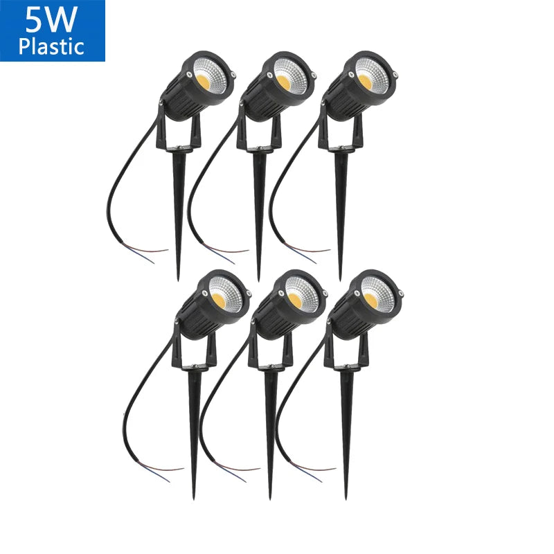 LED Garden Lawn Spike Light 5W 10W 15W 20W IP65 90-120lm/W AC 85-265V DC 12-24V Warm Cool RGB
