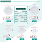 LED Recessed Downlight 5W 9W 12W 15W 18W Epistar DC12V DC24V AC110V 120° 4 Pack