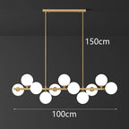 Modern Multi-Head Ironware Acrylic Pendant Chandelier 7-19 Heads 45-95W AC 90-265V