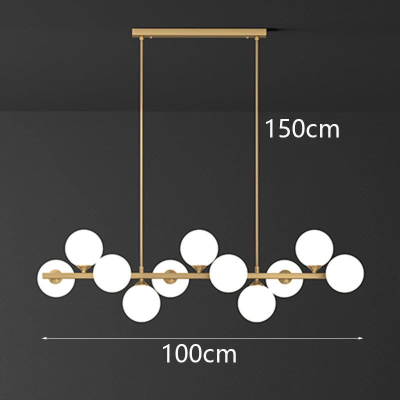 Modern Multi-Head Ironware Acrylic Pendant Chandelier 7-19 Heads 45-95W AC 90-265V
