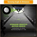 Solar LED Outdoor Wall Light 100 LED PIR Motion Sensor IP65 Waterproof 4-Mode Garden
