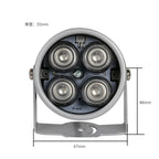 4-Array IR LED Illuminator CCTV Night Vision 10-40m Auto Sensor DC 12V Waterproof 60x55x75mm