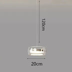 Modern Multi-Head Glass Pendant Light 1 3 4 Heads 5-60W Ironware Dimmable AC 90-265V