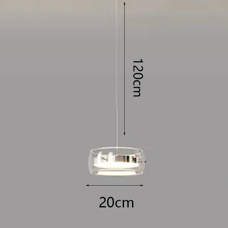 Modern Multi-Head Glass Pendant Light 1 3 4 Heads 5-60W Ironware Dimmable AC 90-265V
