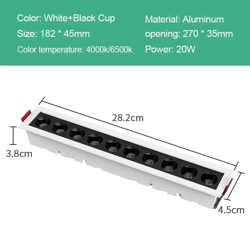 Modern Rectangle LED Ceiling Downlight Recessed Light