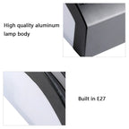 IP65 LED Outdoor Wall Lamp E26 60W Max Die Cast Aluminum Frosted Up and Down 290 x 120 x 115mm AC 85-265V Porch Garden Villa 2 Pack