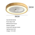 Nordic Wood LED Ceiling Fan 50cm 72W 6-Speed 3-CCT App Remote AC 110-220V 4.2kg