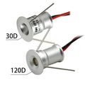 Mini 1W DC12V LED Recessed Spotlight IP65 D20mm 15mm Cutout PWM Dimmable 30° 120° Epistar