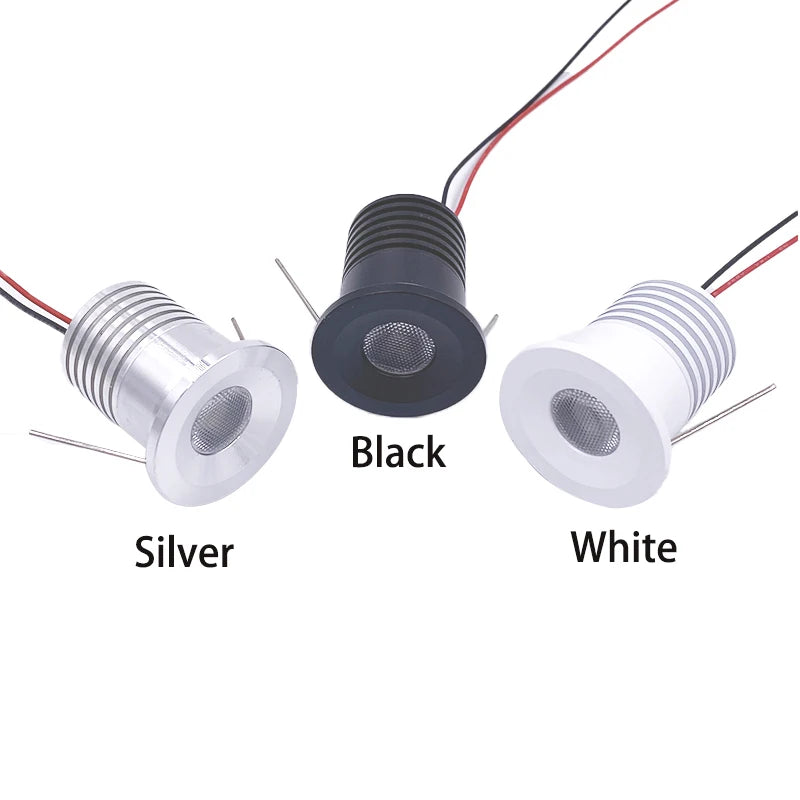 2W 3W DC 12V 24V Mini LED Recessed Spotlight IP65 PWM Dimmable 27mm Cutout 30° 60° 3-Color