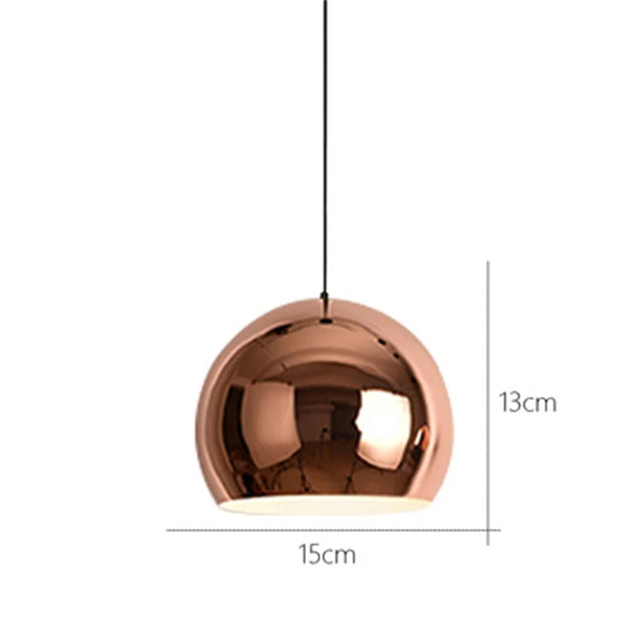 Nordic Rose Gold Globe Pendant Light Ceiling Fixture