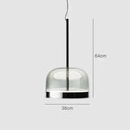 Modern Glass Pendant Light Smoky Gray Gold Knob Dimmable AC 90-260V Dining Room Bedroom