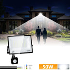 IP66 PIR Motion Sensor LED Flood Light 20W 30W 50W 70W 100W 150W 200W 300W Die Cast Aluminum 120 Degree AC 100-130V or 175-265V Garden