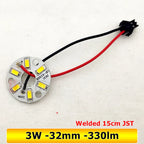 10-Pack SMD5730 LED Lamp Board 3W-24W JST Pre-Welded Connector 32-100mm Warm Natural Cool