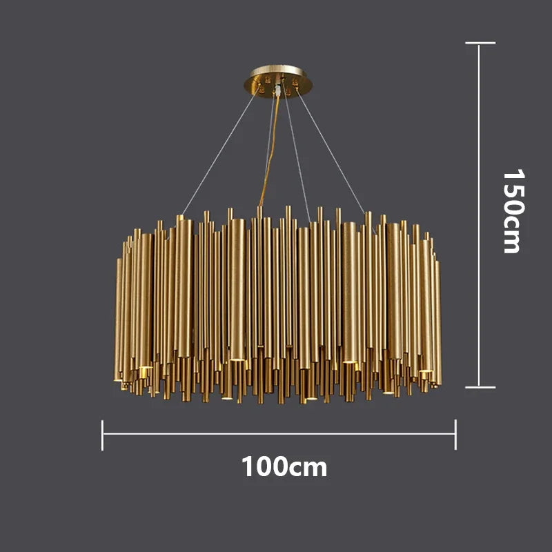 Modern Luxury Ironware Pendant Chandelier D60-120cm 86-195W Dimmable Remote AC 90-265V