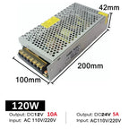 AC 110-220V to DC 12V 24V Power Supply 5A 10A 20A 40A LED Strip Indoor Aluminum Constant Voltage
