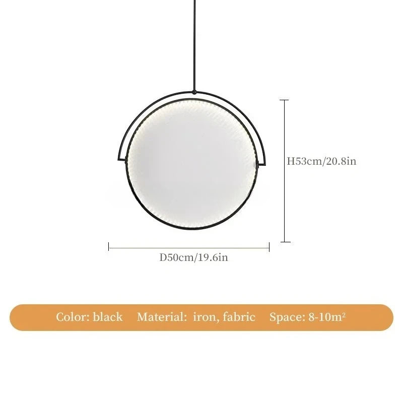 Nordic Fabric Pendant Light Creative Art Dining Table Restaurant Iron Polished Chrome 90-260V