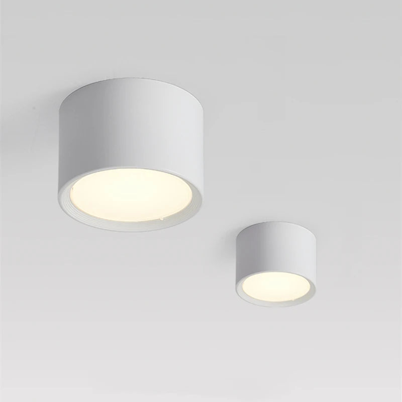 Dimmable COB LED Surface Mounted Downlight 5W 7W 9W 12W 15W 20W Frosted Aluminum Knob Switch IP42 AC 85-265V Ceiling Spot